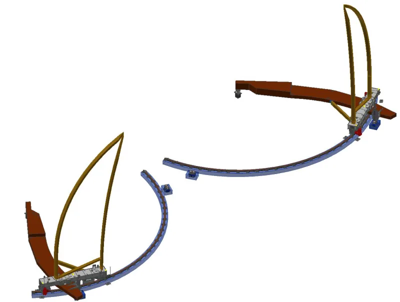 Konstruktion Schienen incl. Fahrwerke